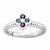 Sterling Silver Blue Topaz & Amethyst Flower Ring