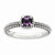 Sterling Silver Checker-cut Amethyst Antiqued Ring