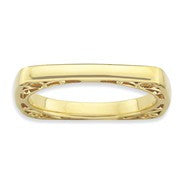 Gold Plated Sterling Silver Polished Square Ring