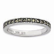 Sterling Silver Marcasite Wedding Band