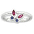 Sterling Silver Created Ruby & Sapphire Butterfly Rin, Size 6, Jewelry Ring