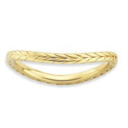 Gold Plated Sterling Silver Polished Wave Ring