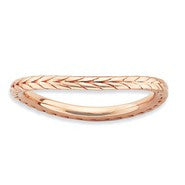 18k Rose Gold Plated Sterling Silver Polished Wave Ring