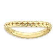 Gold Plated Sterling Silver Polished Wave Ring