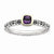 Sterling Silver & 14k Yellow Gold Checker-cut Amethyst Antiqued Ring