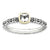 Sterling Silver & 14k Checker-cut White Topaz Antique, Size 6, Jewelry Ring