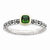 Sterling Silver & 14k Yellow Gold Checker-cut Emerald Antiqued Ring