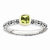 Sterling Silver & 14k Checker-cut Peridot Antiqued Ri, Size 8, Jewelry Ring