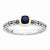 Sterling Silver & 14k Checker-cut Created Sapphire Antiqu, Size 8, Jewelry Ring