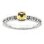 Sterling Silver & 14k Yellow Gold Checker-cut Citrine Antiqued Ring