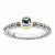 Sterling Silver & 14k Yellow Gold Checker-cut Blue Topaz Antiqued Ring