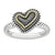 Sterling Silver & 14k Yellow Gold Antiqued Heart Ring