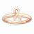 18k Rose Gold Plated Sterling Silver Awareness Ribbon, Size 7, Jewelry Ring