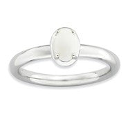 Sterling Silver White Agate Polished Ring