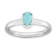 Sterling Silver Turquoise Polished Ring