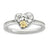 Sterling Silver & 14k Diamond Heart Ring