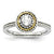 Sterling Silver & 14k Yellow Gold White Topaz Ring