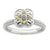 Sterling Silver & 14k Yellow Gold Diamond Ring