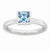 Sterling Silver Square March Swarovski Ring