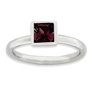 Sterling Silver Square June Swarovski Ring