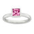 Sterling Silver Square October Swarovski Ring