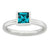 Sterling Silver Square December Swarovski Ring