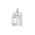 Small Diamond-cut #01 Charm in Sterling Silver