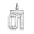 Sterling Silver Small Diamond-cut #01 Charm hide-image