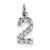 Sterling Silver Small Diamond-cut #2 Charm hide-image