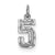 Sterling Silver Small Diamond-cut #5 Charm hide-image