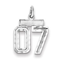 Sterling Silver Small Diamond-cut #07 Charm hide-image