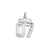 Small Diamond-cut #07 Charm in Sterling Silver