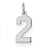 Sterling Silver Small Polished Number 2 Charm hide-image