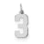 Sterling Silver Small Polished Number 3 Charm hide-image