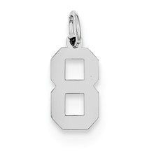 Sterling Silver Small Polished Number 8 Charm hide-image