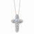 Sterling Silver Mar CZ Birthstone Message Of The CrossNecklace