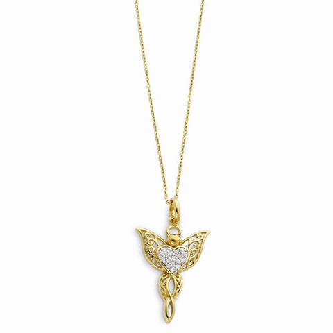 Sterling Silver Gold-Plated Angel Of Blessing Necklace