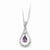 Sterling Silver Feb CZ Stone Never Forget Tear Birthstone Necklace