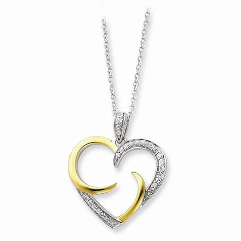 Sterling Silver & Gold-Plated The Arms Of Love Heart Necklace