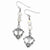 Sterling Silver Antiqued Two Hearts, One Love Dangle Earrings