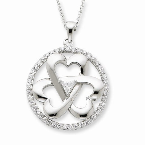 Sterling Silver CZ Legacy Of Love Necklace