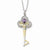 Sterling Silver & Gold-Plated Feb CZ Birthstone Key Necklace