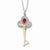 Sterling Silver & Gold-Plated July CZ Birthstone Key Necklace