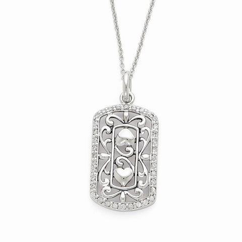 Sterling Silver CZ Thankful For You Necklace