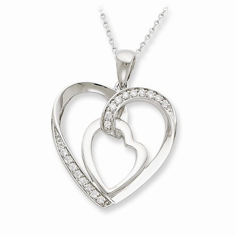 Sterling Silver CZ My Heart To YoursNecklace