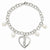 Sterling Silver Cultured Pearl & Cz Hearts Joined Together Bracelet