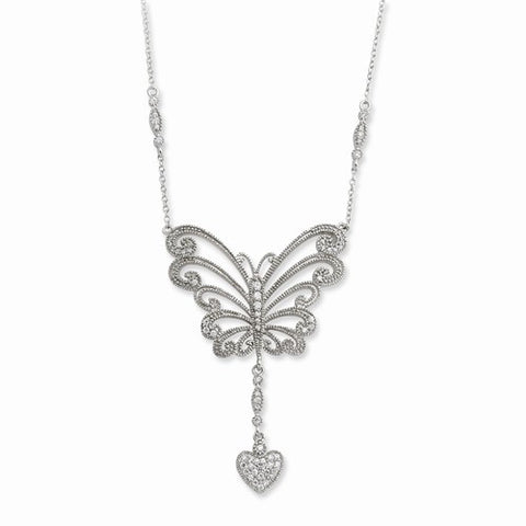 Sterling Silver CZ The Way Of Love Necklace