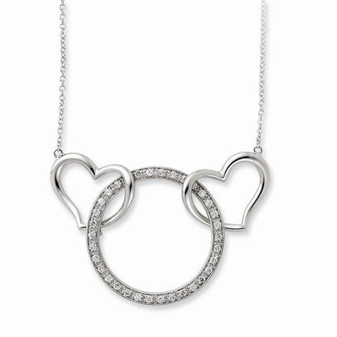 Sterling Silver CZ One Love, One Lifetime Necklace