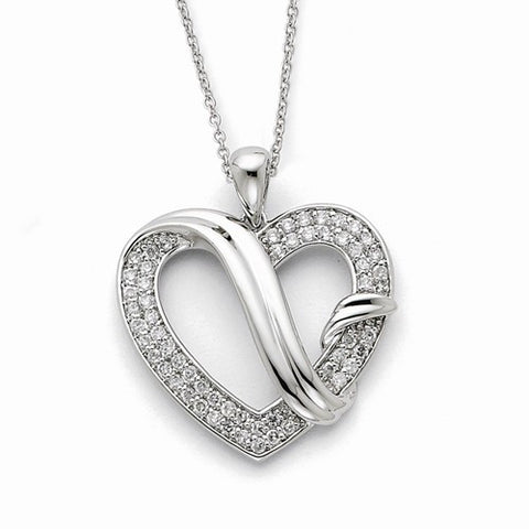 Sterling Silver CZ Forever Grateful Necklace