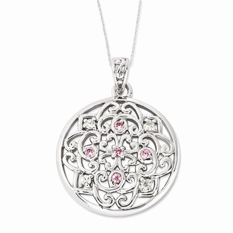 Sterling Silver CZ Love Binds Us Together Necklace